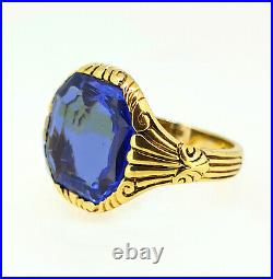 Rare Antique 19th C Chinese Qing Natural Untreated 9.20 Cts Sapphire MEN'S Ring