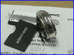 Rare Vintage New John Hardy Mens Bamboo Silver Rolling Band Ring Size 10