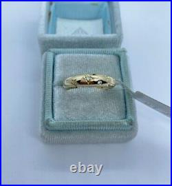 Real Moissanite 0.20Ct Round Cut Star Eternity Wedding Band 14K Yellow Gold Over