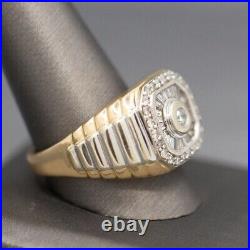 Real Moissanite 2.50Ct Round Cut Cocktail Ring 14K Two-Tone Gold Plated Silver