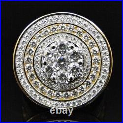 Real Moissanite 2.80Ct Round Engagement Pinky Ring 14K Yellow Gold Plated Silver