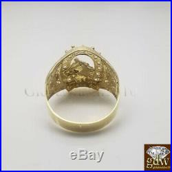 Real New 10k Yellow Gold Men's Horse Shoe Design Ring, Size 10, Vintage, Lucky