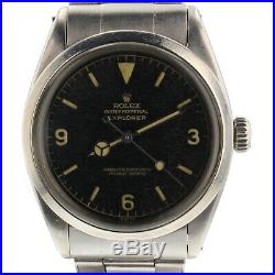 Rolex Vintage Explorer Chapter Ring Steel Automatic Watch Gilt Dial 1016