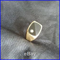 SALE! Vintage 10K 4.66 Grams Yellow Gold Black Onyx Diamond Men Signet Ring 8.5