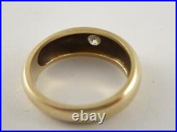 SMART VINTAGE GENTS MENS 9CT GOLD DIAMOND GYPSY RING 6.7 g 0.35 CTS