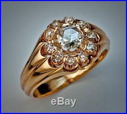 Solid 10k Rose Gold 1.50 Ct Round Cut Diamond Men's Vintage Engagement Ring