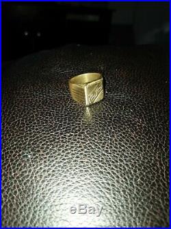 Solid 18 k gold mens ring vintage