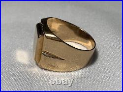 Soviet USSR 583 14K Rose Gold Size 13 Mens' Square Vintage Signet Ring 7.5g