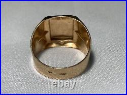 Soviet USSR 583 14K Rose Gold Size 13 Mens' Square Vintage Signet Ring 7.5g