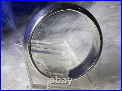 Sterling Silver 0.925 VINTAGE Men's 5/16 N to S top Curved BAND RING size 9.50