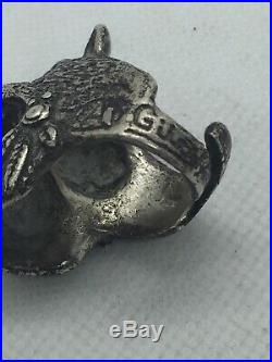 Sterling Silver Vintage Aztec Warrior Ring Skull Leopard Jaguar Mens Signed SZ 9