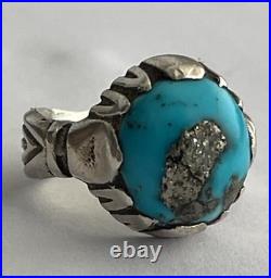 Sterling silver 925 turquoise Natural stone vintage ring persian handmade