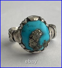 Sterling silver 925 turquoise Natural stone vintage ring persian handmade