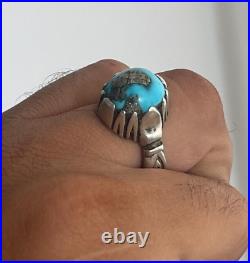 Sterling silver 925 turquoise Natural stone vintage ring persian handmade