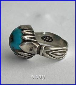 Sterling silver 925 turquoise Natural stone vintage ring persian handmade