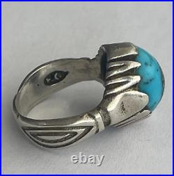 Sterling silver 925 turquoise Natural stone vintage ring persian handmade