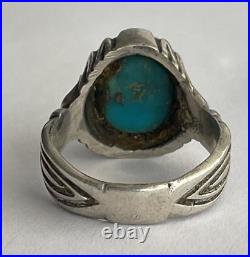 Sterling silver 925 turquoise Natural stone vintage ring persian handmade