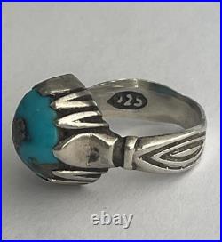 Sterling silver 925 turquoise Natural stone vintage ring persian handmade