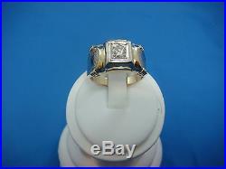 Striking 14k Gold Vintage High End 0.55 Ct Diamond Men's Ring, 10.7 Gr, Size 12