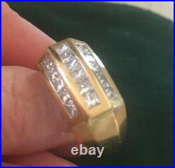 Striking Men's Vintage 18k Gold/diamond Ring 15.1g, 2.25c Replacement Cost $6995
