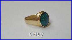 Stunning Vintage 9ct Gold Mens Heavy Opal Ring