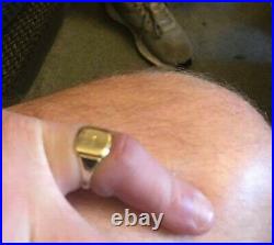Stunning Vintage Hm WW&S Bham 1959 Solid 9ct Gold Signet Ring Mens Pinky Sz U