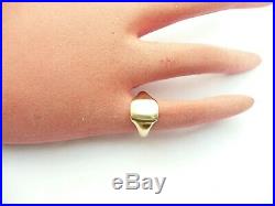 Super Mens Solid 9ct Gold Vintage Pinky Signet Ring Size M 16.79mm Dia 3.1 Grams