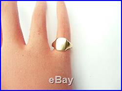 Super Mens Solid 9ct Gold Vintage Pinky Signet Ring Size M 16.79mm Dia 3.1 Grams