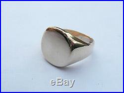 Superb Mens Vintage 9ct Gold Heavy Signet Pinky Ring Size O 17.58mm 11.2 Grams