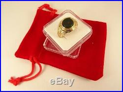 Superb Vintage Ladies Mens Solid 9ct Gold BLOODSTONE SIGNET RING Sz N 1/2 Hm 17e