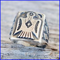 Thunderbird Ring Size 9 Mens VINTAGE Sterling Silver Bell Trading Post Old Pawn