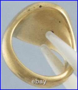 Tiffany & Co. 14k Solid Yellow Gold Size 7.5 Signet Vintage Mens Ring Royal