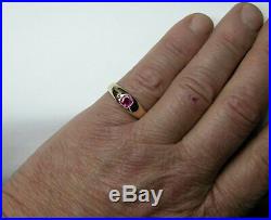 Tiffany & Co Pink Sapphire 14k Gold Old Vintage Men Ladies Ring