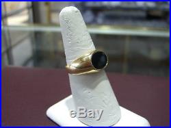 Tiffany & Co Vintage Men`s 14k Yellow Gold Black Onyx Ring Size 10.5 Authentic