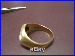 Tiffany & Co Vintage Men`s 14k Yellow Gold Black Onyx Ring Size 10.5 Authentic