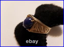 Tru Glo Vintage Men's 10k Yellow Gold Star Blue Sapphire Ring Size 12 1/4