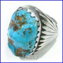 Turquoise Mens Nugget Ring Size 10.5 Vintage Old Pawn Zuni Large Heavy Signed