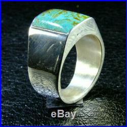 Turquoise Ring Hopi Mens Vintage Style Native American Jewelry Large Silver