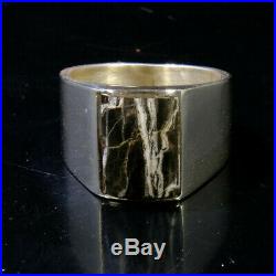 Turquoise Ring Mens White Buffalo Native American Jewelry Navajo Vintage Silver