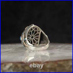 Turquoise Stone Ring, Feroza Ring Silver 925, Vintage Turquoise Ring, Turqoise