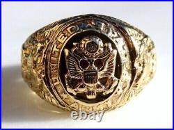 US Army Vintage Mens Customize Aggie Ring Military Ring 14k Yellow Gold Finish