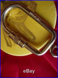 Ultra RARE Auth Vintage GUCCI ENAMEL Key Ring Bag Charm Luggage Tag Accessory