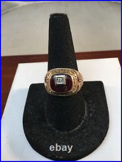 VINTAGE 10K Gold 1960's ABC 300 Game American Bowling Congress Ring with diamond