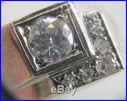 VINTAGE 14K W-G FIDELITY DIAMOND MEN'S RING With 0.70 ct ROUND DIAMOND SIZE 9 3/4