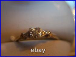 VINTAGE 14K YG WG Diamond Wedding Ring Set. 005 TCW Sz 5 2.75 Gr Celluloid Box