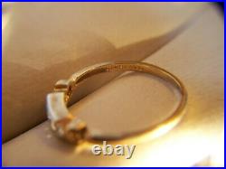 VINTAGE 14K YG WG Diamond Wedding Ring Set. 005 TCW Sz 5 2.75 Gr Celluloid Box