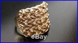 VINTAGE LARGE MENS 9CT SOLID GOLD 4 ROW KEEPER GENTS RING 22 Grams