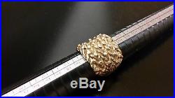 VINTAGE LARGE MENS 9CT SOLID GOLD 4 ROW KEEPER GENTS RING 22 Grams