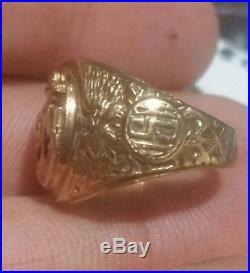 VINTAGE Men's 10KT YELLOW Gold US NAVY Ring Size 7 USN, 7.1 grams
