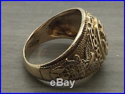 VINTAGE Men's 10KT YELLOW Gold US NAVY Ring Size 8.5 USN